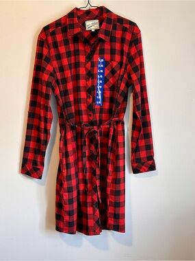 NWT BC Clothing Buffalo Plaid Tunic Dress Large